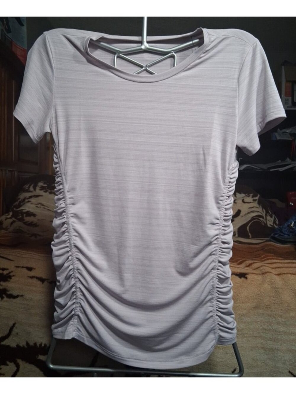 Eddie Bauer Light Purple Women Short Sleeve Blouse size S